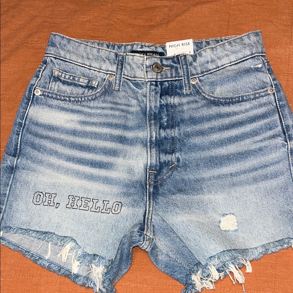 Lucky Brand High Waist Denim Shorts - Light Blue